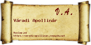 Váradi Apollinár névjegykártya